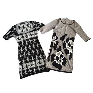 French Connection Black and Gray Knit Dresses x2 - size 2